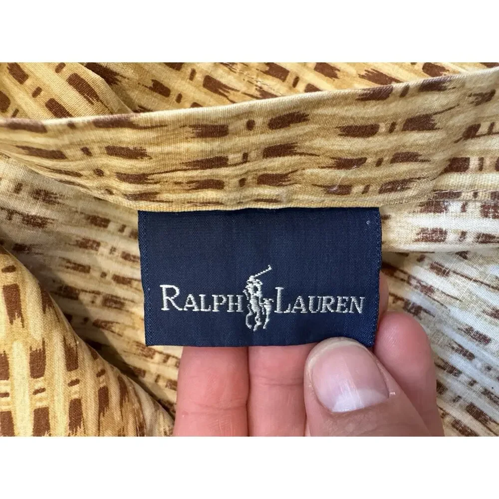 Vintage Ralph Lauren Desert Plains Wicker Rope Queen Flat Sheet Cotton Tan